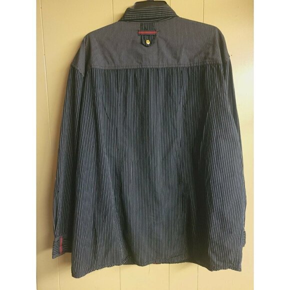 Eight 732 2XL Long Sleeve Button Down Shirt - Black/White - Picture 2 of 7